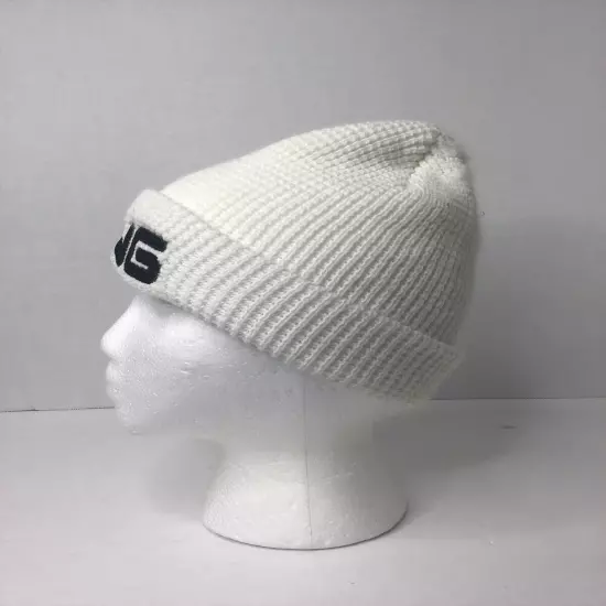 PING vintage Golf Beanie Ivory White one size fits all Made In USA