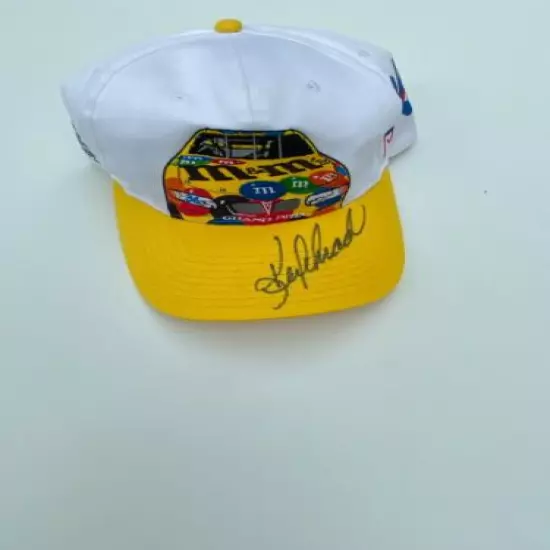 Vintage 1990's Ken Schrader Autographed NASCAR M&M #36 baseball cap