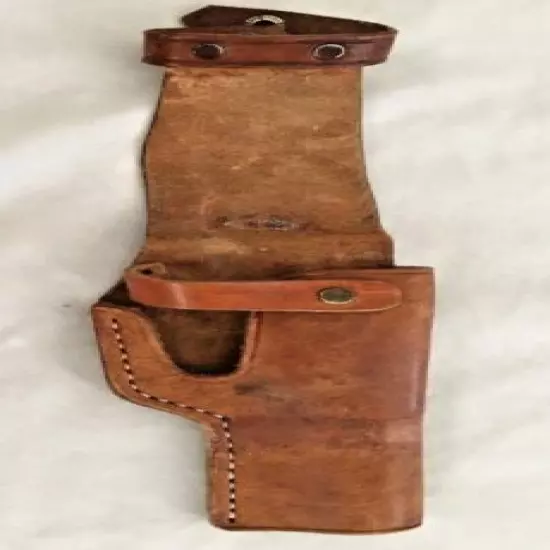 Brown Leather 4X12.5" Revolver Holister with Snaps