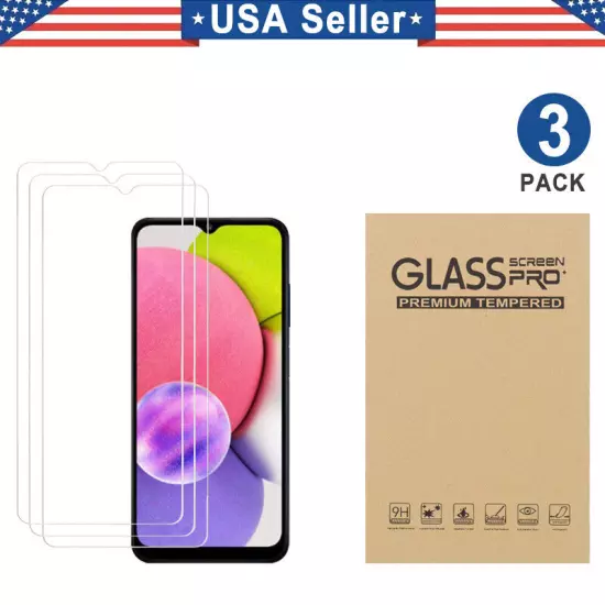 3PK Tempered Glass Samsung Galaxy A03S A04e A12 A13 A14 A23 A33 A42 A52S A53 A54