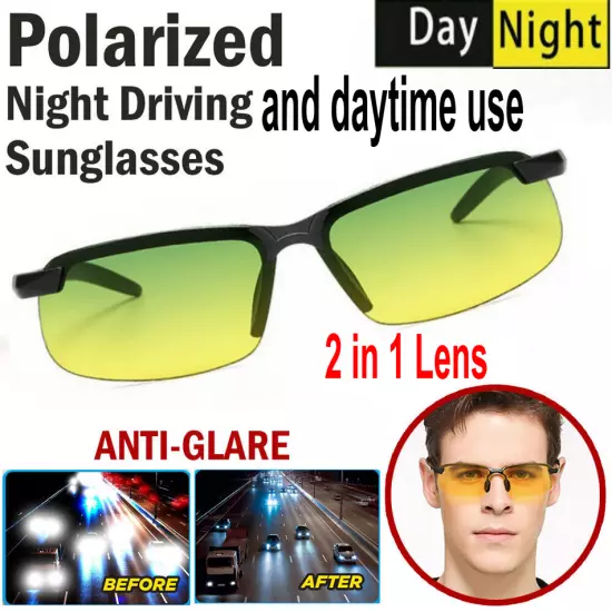 HD Night Driving Glasses Yellow Anti Glare Vision Tinted Unisex Sunglasses