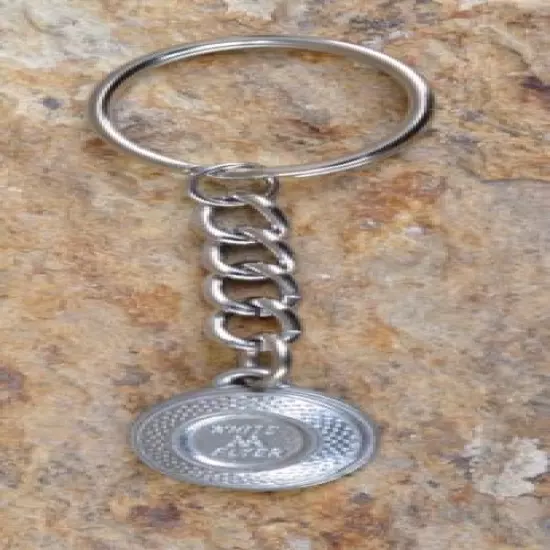 Clay Pigeon Target White Flyer Target Pewter Keychain Trap Shooting 