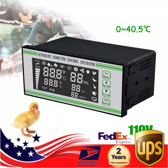 110V Automatic Egg Incubator Controller Thermostat Temperature Humidity Sensor