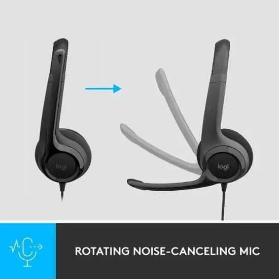 H390 Logitech Headset - Noise-Canceling Mic w/ Enhanced Digital Sound - USB A