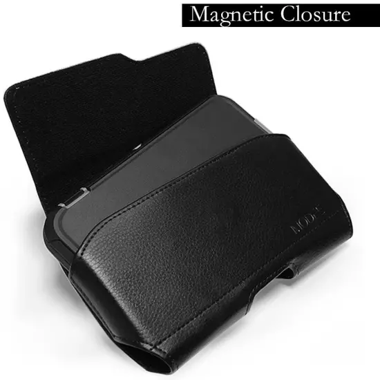 BLACK Leather Pouch Belt Clip Loop For iPhone 16 PRO MAX 16 PRO Fits w/ Otterbox