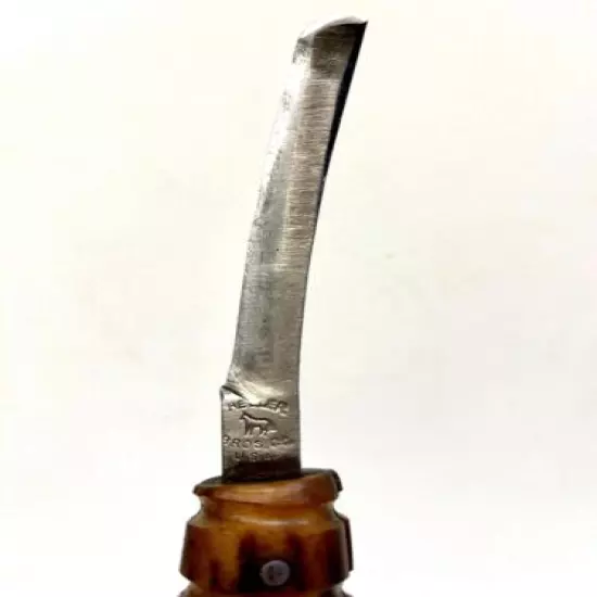 Heller Bros. Crooked Knife, Indigenous Style w/ Latigo Leather Sheath Crow Style