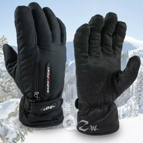 Mens Winter Thermal Warm Waterproof Ski Snowboarding Driving Work Gloves Mitten