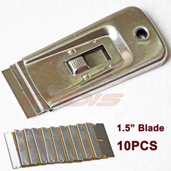 Scraper with 10 Razor Blade Single Edge Ceramic/Glass/Paint Glue Clean Removal