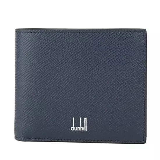 Dunhill Bifold Wallet Cadogan 18F2320CA410 Navy Calf Leather Logo Men