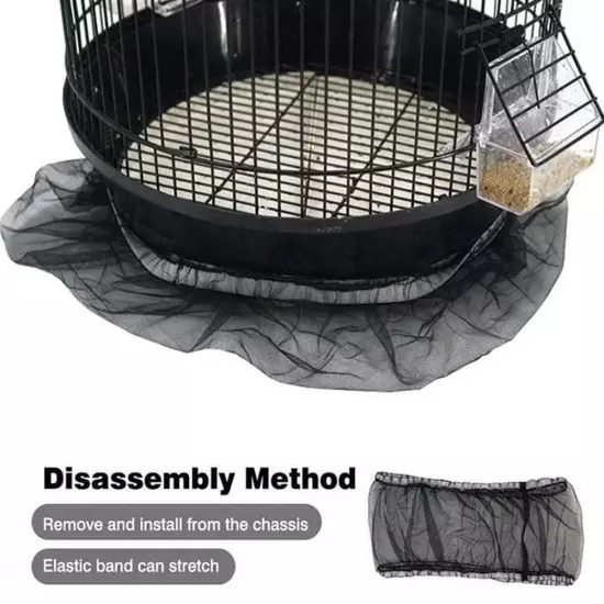 Nylon Pet Bird Cage Cover Seed Catcher Shell Skirt Guard Mesh Net Mesh Tidy Hot