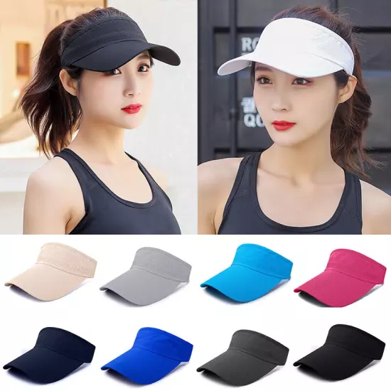 Sun Visor Adjustable Sports Hat Tennis Golf Headband Cap Women Men Visor