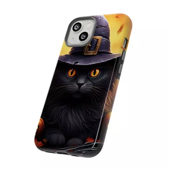 Custom Dual Layer Protective iPhone Case, Cat Witch