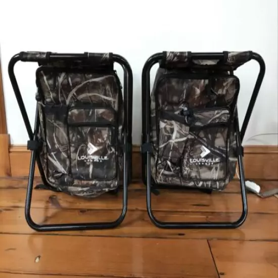 Set Pair 2 Portable Louisville Ladder Folding Camo Camping Hunting Hiking Stools