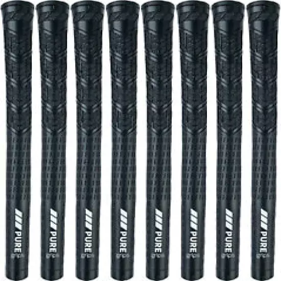 PURE Combo Black Standard Size Golf Grips - Set of 8 - Authorized Distributor