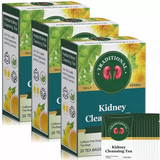 Kidney Cleansing Tea - Organic Traditional Healthy For Men 20 Bags/Box