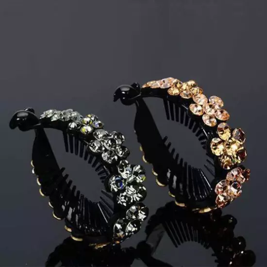 Rhinestone Flower Hair Claws Women Crystal Bird Nest Twist Clip Hairpin Headwear