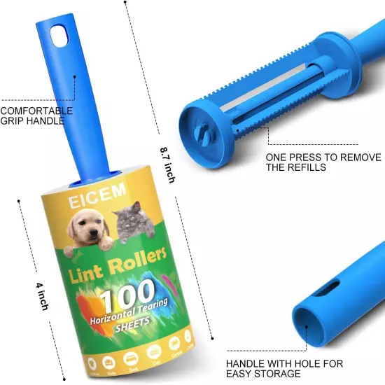 Lint Rollers for Pet Hair Extra Sticky, 600 Sheets Lint Roller with 3 Upgraded H