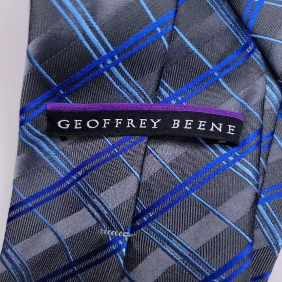 Geoffrey Beene Mens Formal Necktie 58"Lx3.25"W Gray/Blue Neck Tie