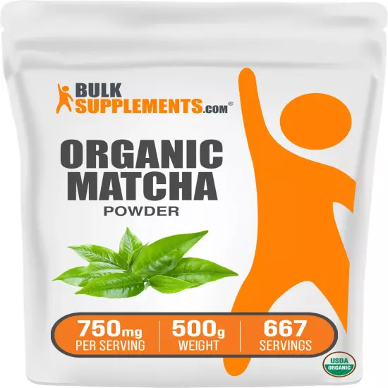 BulkSupplements Organic Matcha Green Tea Powder - Pure Vegan Unsweetened