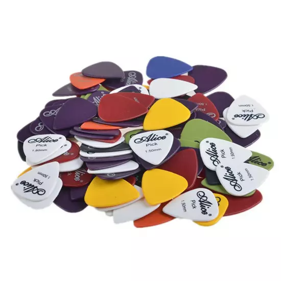 100 x Guitar Picks Acoustic Electric Plectrums 0.58/0.71/0.81/0.96/1.2/1.5 W Box