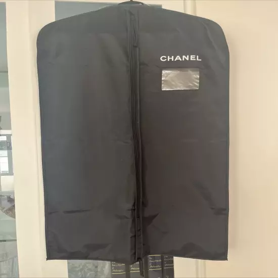 Chanel Garment Bag Black Travel Dress Suit Protector Cover 42"x24" 