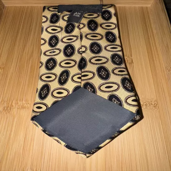 Barbara Blank Beige Geometric Silk Tie - 62L 4.0W