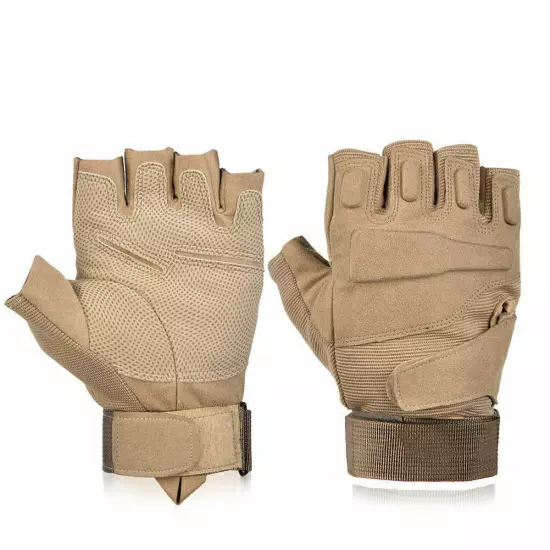 Half Finger Tactical Rubber Gloves Paintball Fingerless Cycling Shooting