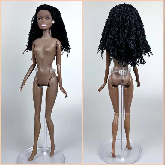 1:6 BJD Dolls Chocolate Movable Jointed Nude Doll Body Black Hair Heads Kid Toys