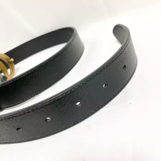 GUCCI GG Marmont Belt Leather Gold Black