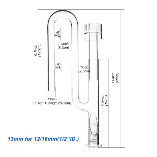 Aquatic Glass Lily Pipe Inflow with Surface Skimmer for Aquarium Filter Tubing