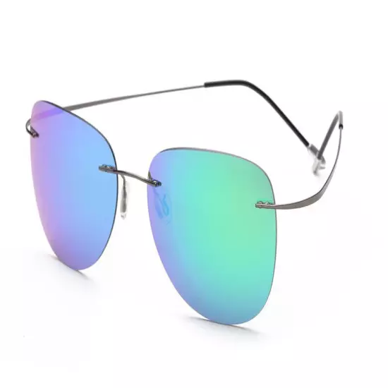 Polarize Sunglasses Titanium Silhouette Light Brand Designer Rimless Men Eyewear