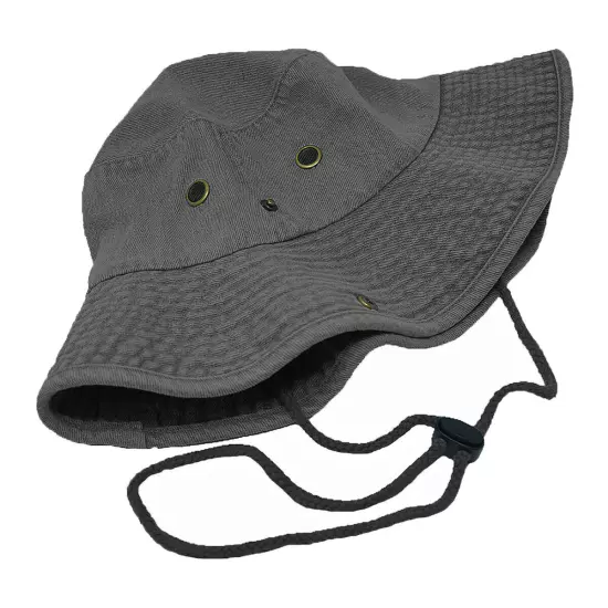 Unisex 100% Cotton Bucket Hat Fishing Camping Safari Boonie Sun Brim Summer Cap