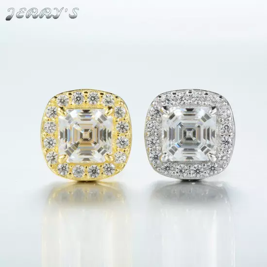 0.6CT Square Princess Cut Moissanite Stud Earrings Screw Back Hip Hop Jewelry