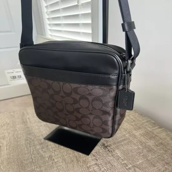 NWT COACH Flight Bag SIGPVC F54788 Mahogany/Black 227259JAX