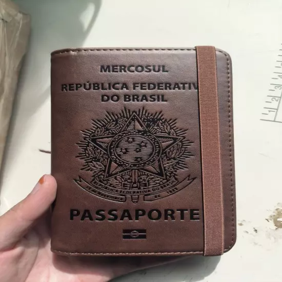 Brazilian genuine leather passport holder.