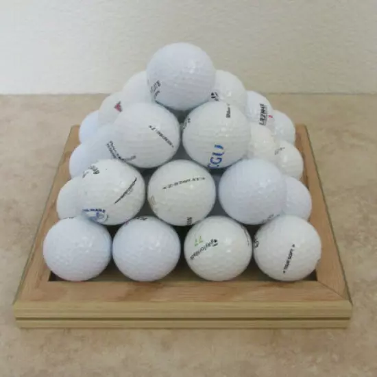 Medium Wooden Golf Ball Pyramid Stacker for 30 Golf Balls (Balls not included)