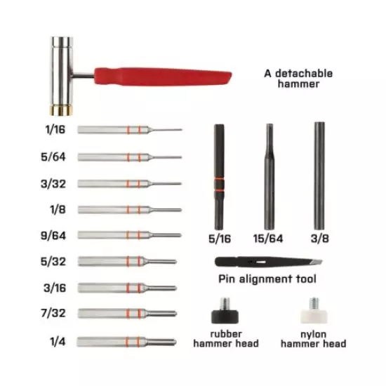 W WIREGEAR Punch Set Gunsmith Punch Set Elite Gunsmithing Tool Made of Solid ...