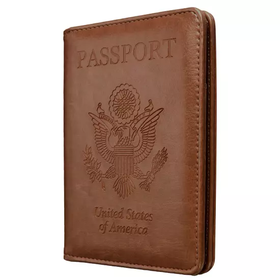 Slim Leather Travel Passport Wallet Holder RFID Blocking ID Card Case Cover US