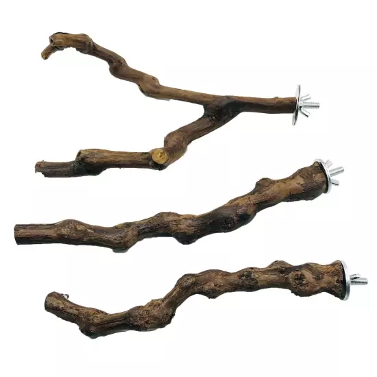 Allazone 5 PCS Bird Perch Natural Grape Stick Bird Standing Stick Swing Chewi...