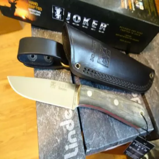 JOKER 9" BUSHCRAFT SURVIVAL KNIFE MONTANERO HANDLE MICARTA BLADE SANDVIK 14C28N