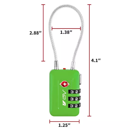 BV TSA Luggage Lock Suitcase Travel Lock Digit Combination Multi-Colors (2 Pack)