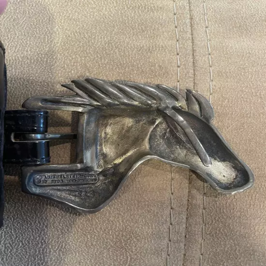 Kieselstein-Cord Stallion Horse Head Buckle With Black Alligator Belt Size 2