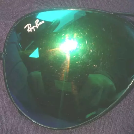 Ray Ban Aviator Black/Green Sunglasses RB3025 L2623 58 Polarized Lens