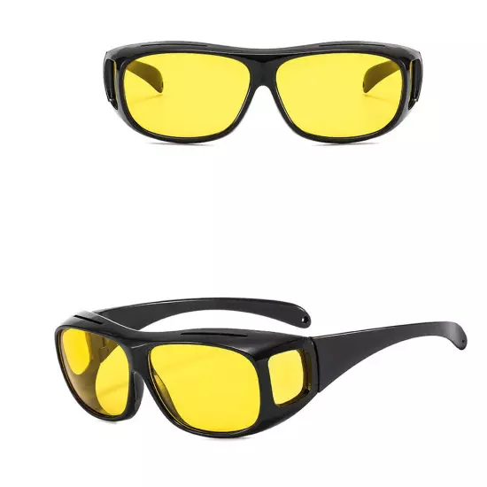 Night Driving Glasses HD Anti Glare Vision Polarized Yellow Lens Tinted Unisexs