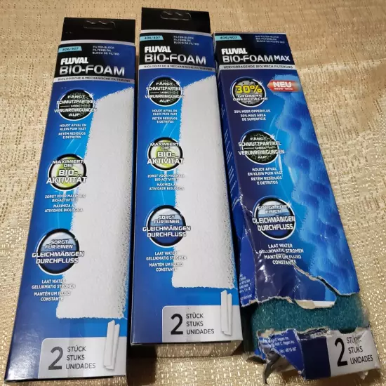 6 New FLUVAL BIO-FOAM & BIO-FOAM MAX 406/407 BIO FILTER BLOCKS A226 X002EW3PTV