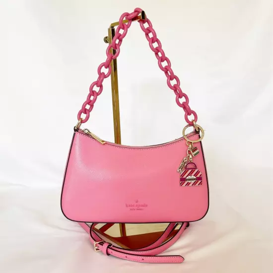 KATE SPADE Madison Convertible Crossbody Blossom Pink Bag Charm NWT 