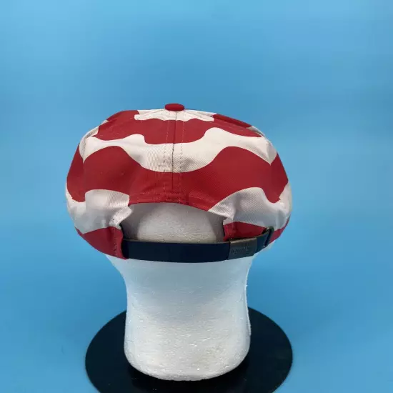 VTG 90s Nissun Snapback Hat Red White Blue Thick Stitched American Flag Stars