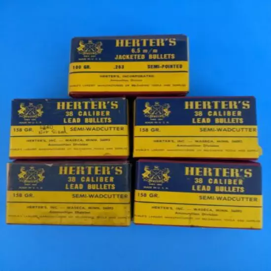 Empty Herter's ammo boxes 38 Caliber & .263 6.5m Caliber (A8)