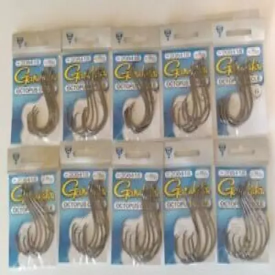 (60) Gamakatsu Octopus Circle 8/0 Lot of 10 Packs of 6 Fishing Hooks 208418