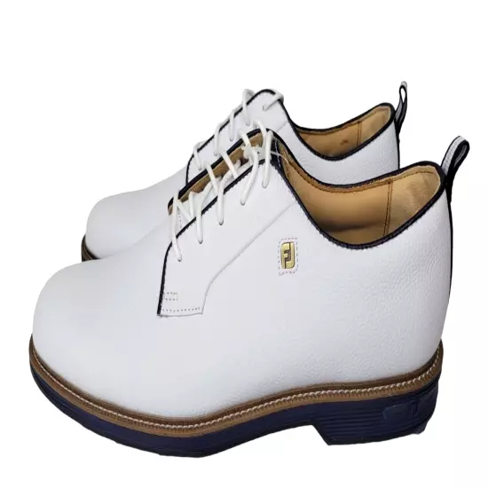 NEW 2024 FootJoy Dryjoys Premiere Series "Field" Golf Shoes, White/ Navy 10.5 M